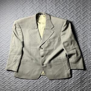 YSL Yves Saint Laurent Blazer Men's 44 Gray Worsted Wool Designer Luxury Office